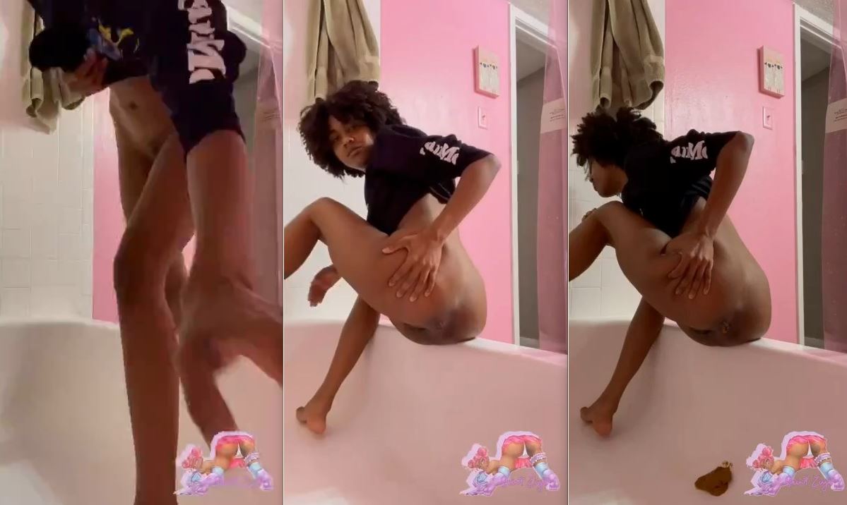 Saint Ziya Squats on the Bathtub Edge and Drops Multiple Pieces of Shit.