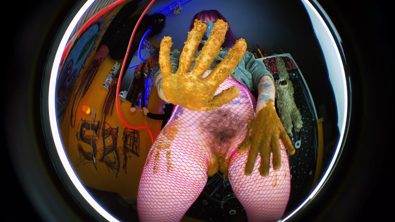 DirtyBetty – Messy Shit Play in Pink Fishnets with Dark M