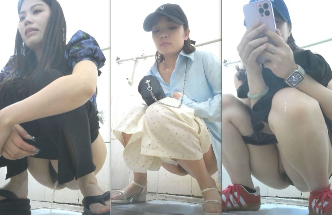 Chinese Girls Squatting and Peeing with Clear Pussy