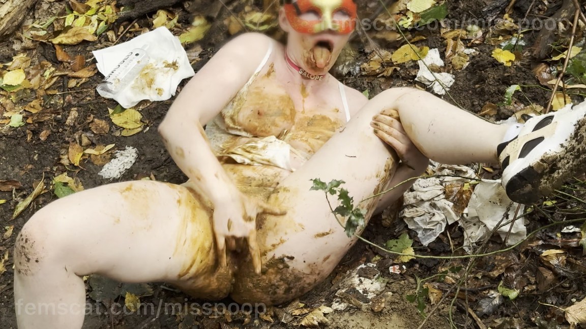 Outdoor Dump, Then She Pushes the Meat Back In